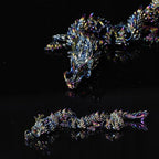 LIYAOLI Large Metal 3D Printed Articulated Chinese Dragon Figurine Statue Bookshelf Decor 15 Inch Three Color Flexible Joints Luck Dragon for Home Office Desk Decoration