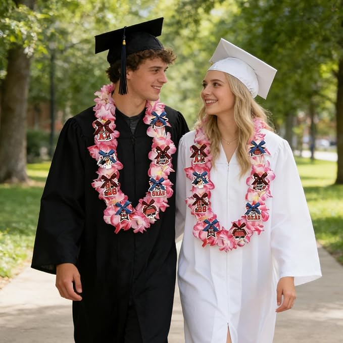 Leis for Graduation 2026, Artificial Flower Wreath with Cards Graduation Lays Gifts, Congrats Grad for High School