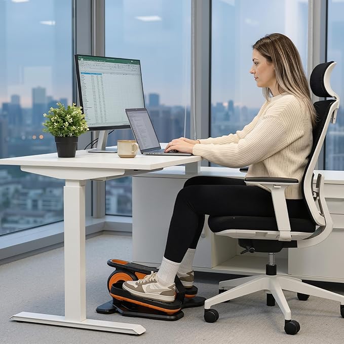 NEWBULIG Under Desk Elliptical Machine, Ellipse Leg Exerciser As Seen On TV with Remote Control, 12 Adjustable Speeds