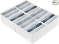 Qozary Jeans Pants Organizer for Closet, 4 Pack Drawer Organizers for Clothing, 5 Grids Wardrobe Clothes Organizer, Jean Organizer for Closet, Deep Drawer, Clothes Organizer for Shirts, Legging