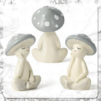 Meditation Mushroom Resin Statue - Cute Meditation Mushroom Statue for Desk Living Room Resin Figurine for Home Patio Office Decoration Cute Plant Statues for Tabletop Garden Backyard Decor