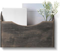 Suzile Wall Mounted File Holder Wood Magazine Holder Wall Hanging File Organizer for Office Mail Magazine Letter Paper Folder Organization (Gray)