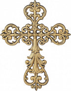 Sungmor Vintage Cast Iron Cross Wall Decor, 13.8" Tall Heavy Duty Rustic Gold Finish Wall Sculpture,Ornate Metal Art Farmhouse Home Decor