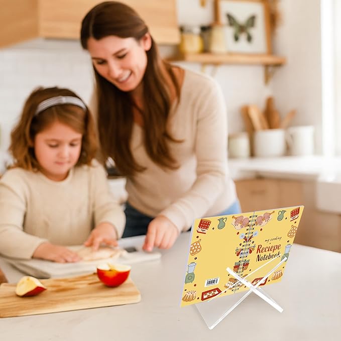 Americanflat Acrylic Easel Stand - 4" Tabletop Easel and Plate Stand - Set of 4 - Lightweight Display Holders for Photos, Cards, Frames, Books, Magazines, Albums - Home or Office Decor