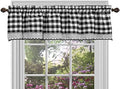 Sweet Home Collection Window Panel Treatment Kitchen Curtain Valance, 14" x 58", Black/White