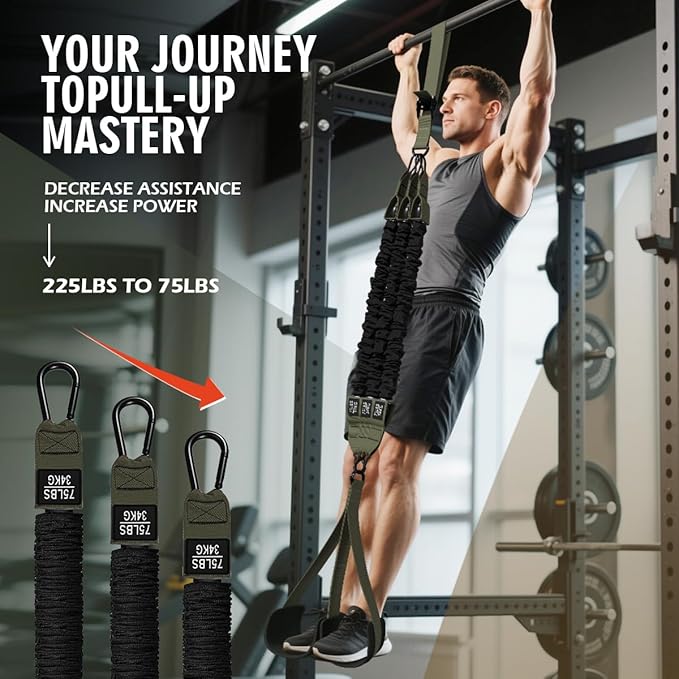 LEEKEY Resistance Bands, Exercise Bands with Handles,Pull Up Assist Bands - Band Set with Door Anchor - Bands for Working Out,Band for Men and Women Fitness Training,Home Workouts