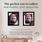 Creative Picture Frames 8.25 x 11.25 Magazine Frame with Full-Strength Glass, Holds Up To A 1/4" Thick Media with Installed Hangers for Easy Mounting, 11x14 Black Frame with Black Mat
