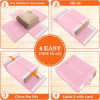 WOWBOX Sheet Organizers and Storage,Closet Bed Sheet Organizer Under Bed Storage and Organization with Label Cards & Clear Window for Bedding Sheets,Duvet Covers,Blankets (8 Pack，Pink)