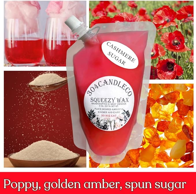 304CandleCo Large Squeeze Soy Wax Melt - 50 SCENTS! - Highly Fragrant & Hand-Crafted - Easy Mix & Match - American Made - Perfect for Wax Warmers (3oz, Cashmere Sugar)