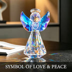 Crystal Guardian Angel Figurine Decoration, Glass Guardian Angel Statue Christmas Birthday Gifts for Women Girlfriend Daughter, Art Collectible Figurines Home Decor (Colorful)