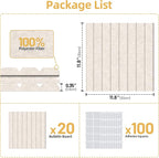 Large Cork Board for Wall 48" x 60" Oatmeal Bulletin Board with Safe Removable Adhesive Squares for Pictures Photos, Alternative CorkBoard Felt Pin Boards Tiles for Office Classroom Wall Decor-20 Pack