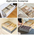 Drawer Organizer Clothes, Adjustable Dividers and Can Change the Size of the Dividers According , Can be Used in the Bedroom, Nursery and Closet Organizer or Storage, Underwear, Socks (Grey, Small)