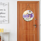 He is Risen Easter Religious Cross Sign for Front Door 12"x12" Spring Sunrise Lamb Door Hanger for Outdoor Outside Porch Christian Lily Flowers Wooden Wreath Easter Wall Hanging Decoration for House