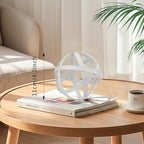 Decorative Sphere Metal Band Ball Orbs Decorative Balls Home Decor Accents Tabletop Decorations for Living Room, Kitchen, Bedroom Centerpiece for Dining Room Coffee Table, Side Tables (White)