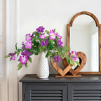 Artificial Hanging Faux Flowers for Outdoors Planters 2PCS Fake Flowers Silk Hibiscus Flowers for Outside Outdoor Faux Hanging Plants UV Resistant Spring Home Front Porch Decoration