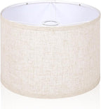 OUTON Beige Drum Lamp Shades for Floor Lamps, 11" Top x 11" Bottom x 9" High, Easy to Assemble, Replacement Linen Lampshades for Table Lamps & Bedside Lamps (1.65" Spider)