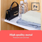 Tension Rod Shelving (17"-26.5" x 10") Expandable Closet Tension Shelf Storage Rack - No Drill Cabinet Tension Rod Shelf for Closet No-Slip