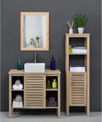 AAZZKANG Rustic Mirrors for Wall Rectangle Wood Frame Mirror Decorative for Farmhouse Bedroom Bathroom Living Room Small