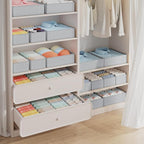 DIMJ Drawer Organizer Clothes Storage- 18 Pack Baby Dresser Organizer for Nursery, Foldable Closet Drawer Organizer Bins for Bedroom Organization, Fabric Storage Dividers for Socks, Underwears, Bras