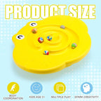 Kids Maze Balance Board Plastic Wobble Rocker Balance Board with Mini Balls Load 170lb for Balancing Exercise Equipment Game Boys Girls Physical Therapy 18.5 x 14.57 Inch(Yellow,Cute)