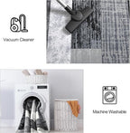 FlyDOIT Modern Geometric Patchwork Area Rug, 2.7x8 Grey Runner Rugs for Living Room, Rockwood Collection Indoor Rugs for Bedroom, Throw Carpet Floor Decor for Entryway Dining Room Office Nursery