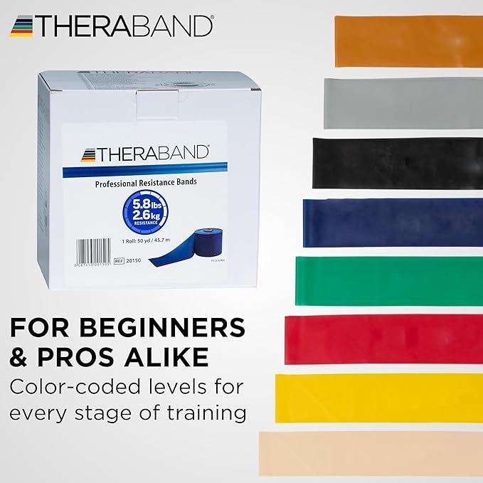 THERABAND Resistance Band, Special Heavy, 50-Yard Roll, Elastic Band for Exercise