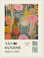 Abstract Yayoi Kusama Posters Japanese Wall Art Vintage Tokyo Aesthetic Prints Yayoi Kusama Inspired Japanese Gallery Wall Art for Stylish Room Bedroom Living Room Decor 12x16in Unframed