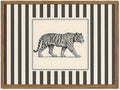 Vintage Tiger Wall Art Wildlife Wall Decor Pictures Black and White Stripe Jungle Animal Poster Canvas Painting Print for Bedroom Living Room Bathroom 12x16 inch Wood Framed