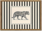 Vintage Tiger Wall Art Wildlife Wall Decor Pictures Black and White Stripe Jungle Animal Poster Canvas Painting Print for Bedroom Living Room Bathroom 16x24 inch Wood Framed