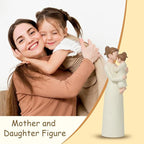 Hand-Painted Mother and Daughter Figurines, Mom Hugging Child Statue, Sentimental Family Sculpture, Ideal Gift for Mom from Daughter, Mother’s Day, Birthday, Christmas Home Decor