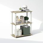 Furinno Turn-N-Tube Book Shelf, 3-Tier Bookshelf, Bookcase with Multipurpose Compact Display Rack, 11.6 x 23.6 x 29.6, for Living Room, Bedroom, Home Office, Sonoma Oak/White