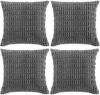 Fancy Homi 4 Packs Decorative Throw Pillow Covers for Living Room Couch Bed, Modern Farmhouse Boho Home Décor Accent Cushion Case, 20" x 20", Dark Gray