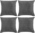Fancy Homi 4 Packs Decorative Throw Pillow Covers for Living Room Couch Bed, Modern Farmhouse Boho Home Décor Accent Cushion Case, 22" x 22", Dark Gray