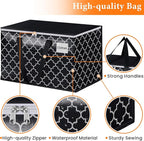 HomeHacks Heavy Duty Moving Bags with Tag Pockets, Collapsible Storage Totes for Moving, Camping & Travel -Foldable Packing Boxes, Zipper Handles, Black（6 Packs, 100L）