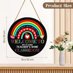 Personalized Welcome Sign for Classroom Custom Teacher Name Classroom Door Sign 12x12in Welcome to Our Classroom Door Hanging Sign Back to School Teacher Supplies Appreciation Gifts