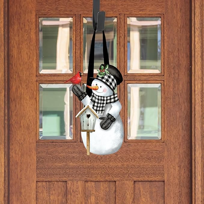 Briarwood Lane Checkered Snowman Wood Door Hanger