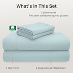 CALIFORNIA DESIGN DEN 5-Star Hotel 600 Thread Count 100% Cotton Sheets Set - Soft & Smooth Queen Sheet for Bed with Deep Pockets, Quality Beats Egyptian Cotton Sheets and Pillowcases (Seafoam)