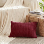 Fancy Homi 4 Packs Decorative Throw Pillow Covers for Living Room Couch Bed, Modern Farmhouse Boho Home Décor Accent Cushion Case, 20" x 12", Burgundy