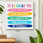 Inspirational Wall Decor Posters for Teen Girls Room, Motivational Quotes Wall Art for Bedroom Bathroom Classroom Home Office Decorations, Encouragement Gift for Woman (8 X 8 Inches, Framed)