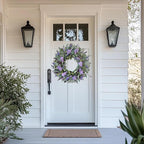 24-Inch Lavender Wreath for Front Door, Purple Hydrangea Wreath with Eucalyptus, Artificial Spring and Summer Floral Wreath for Indoor Outdoor Walls, Windows, and Home Year-Round Display