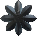 Light Sky Blue Metal Flower Wall Art Decor, 9.5“ Rustic Modern Floral Sculpture, Distressed Hanging Home Decoration Accent Artworks for Indoor Bedroom Living Room Office Outdoor Garden Patio