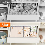Lifewit Nursery Drawer Organizer for Clothes 28 Pack, Certified Child-safe Dresser Drawer Divider Storage Bins, Foldable Clothing Storage Basket for Baby Clothes/Underwear/Sock/Diaper in Closet
