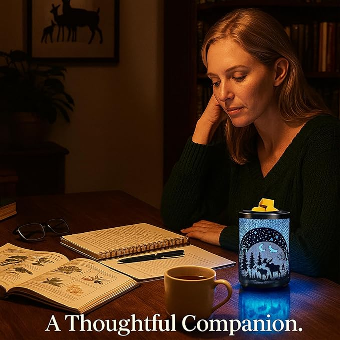 Leyoue Electric Wax Warmer with Efficient PTC Heating - Enchanting Deer in Forest Iron Design, Quickly Melts Wax Blocks, Releases Long-Lasting Fragrance, Perfect Home Decor Piec