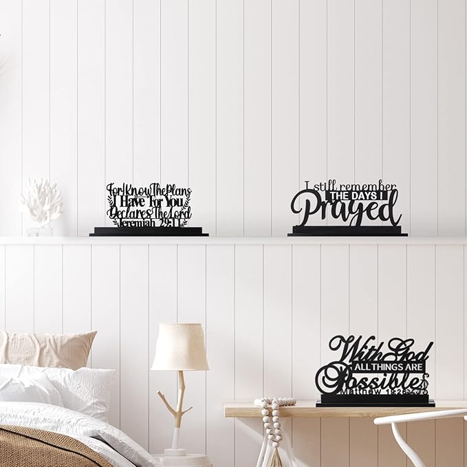 Jetec I Still Remember The Days I Prayed Sign Inspirational Table Blessed Signs Motivational Decor Farmhouse Table Home Centerpieces Faith Wooden Shelf for Living Room Office(Inspirational Style)