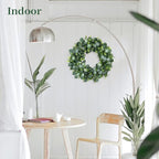 22Inch Eucalyptus Wreath for Front Door, Eucalyptus Wreath with Boxwood Leaves for All Seasons Christmas Spring Summer Year Round Wreaths for Front Door Indoor Outdoor Wedding Holiday