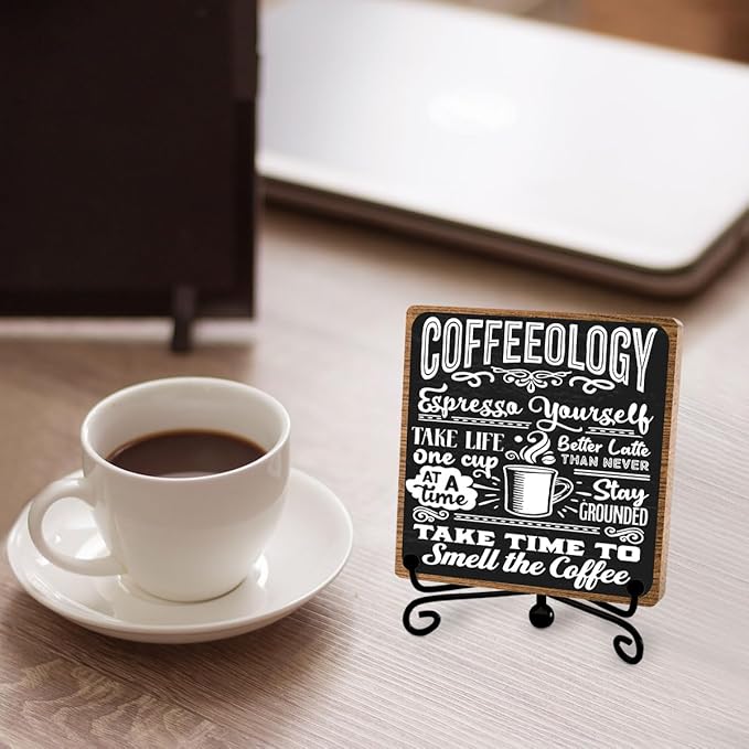 Funny Coffee Bar Accessories - Table Decorations & Desk Shelf Cubicles for Coffee Bar Decoration