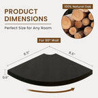 Fun Memories Corner Shelf Wall Mount Set of 2 - Solid Oak Wood Floating Corner Shelf with Cable Hole, 8.5in Rustic Design for Bedroom, Living Room, Kitchen (Black)