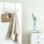 BTSKY Woven Hanging Magazine Holder, Seagrass Magazine Basket, Wall Mounted Storage Basket for Books & Files, Wall File Organizer Magazine Rack with Handle for Home & Office - 12x4.3x7.9 Inch