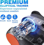 Under Desk Elliptical Machine, Electric Under-Desk Elliptical for Seniors - Mini Elliptical Exercise Equipment for Home with 12-Speed Touch Screen, Remote Control & Reversible Motion