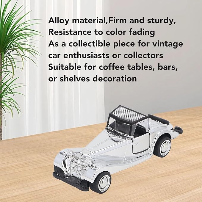 Vintage Car Model, 5.12 X 1.97inch Alloy Diecast Model Car, Collectible Cars with High Simulation Retro Details for Home Office Bar Shelf Display (Style 2)